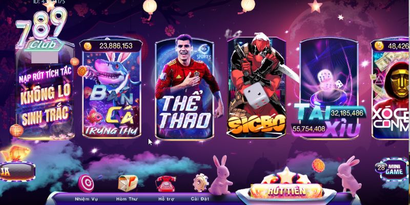 Giao diện cổng game bài 789Club